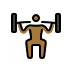 person lifting weights, medium-dark skin tone